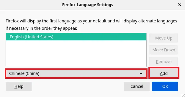 Select a language to add